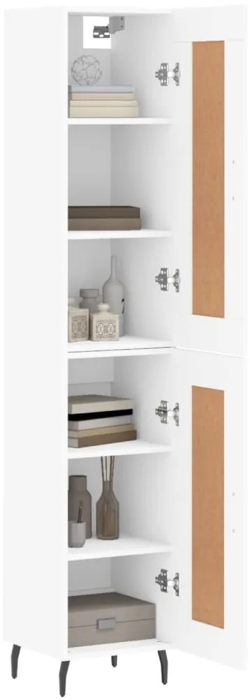 vidaXL Ντουλάπι Λευκό 34,5 x 34 x 180 εκ. από Επεξεργασμένο Ξύλο