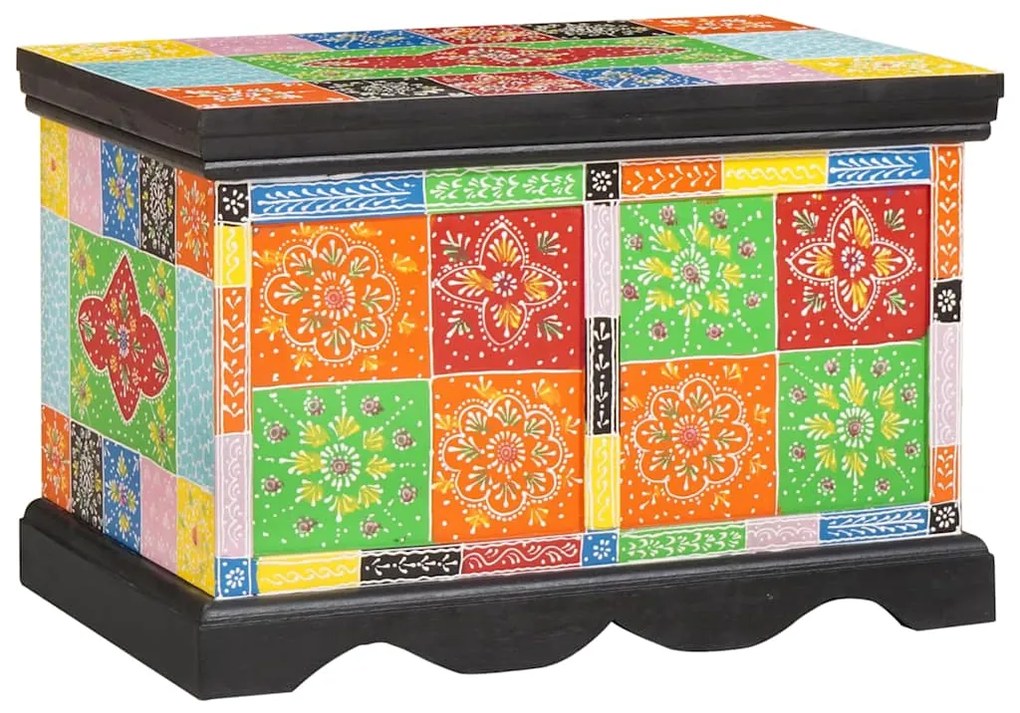 vidaXL Κουτί Αποθήκευσης Πολύχρωμο 60 x 40 x 40 εκ. Μασίφ ξύλο μάνγκο