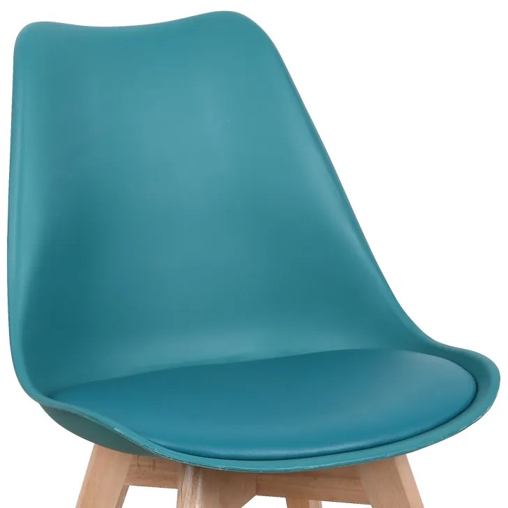 Καρέκλα Gaston pakoworld PP-PU μπλε απόχρωση- φυσικό πόδι 58x47x85εκ (1 τεμάχια)
