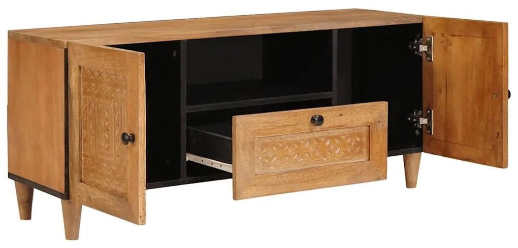 vidaXL Ντουλάπι TV Ανοιχτό καφέ 105 x 33 x 46 εκ Μασίφ ξύλο μάνγκο