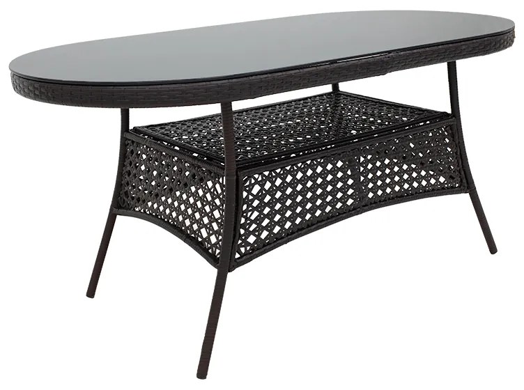 Intrahome Τραπέζι Cellin Intrahome μέταλλο-pe rattan καφέ 160x80x77εκ | SKU: INTRAPA-251111148
