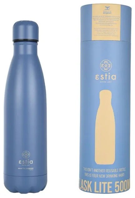 ESTIA ΘΕΡΜΟΣ FLASK LITE SAVE THE AEGEAN 500ml DENIM BLUE 01-18009