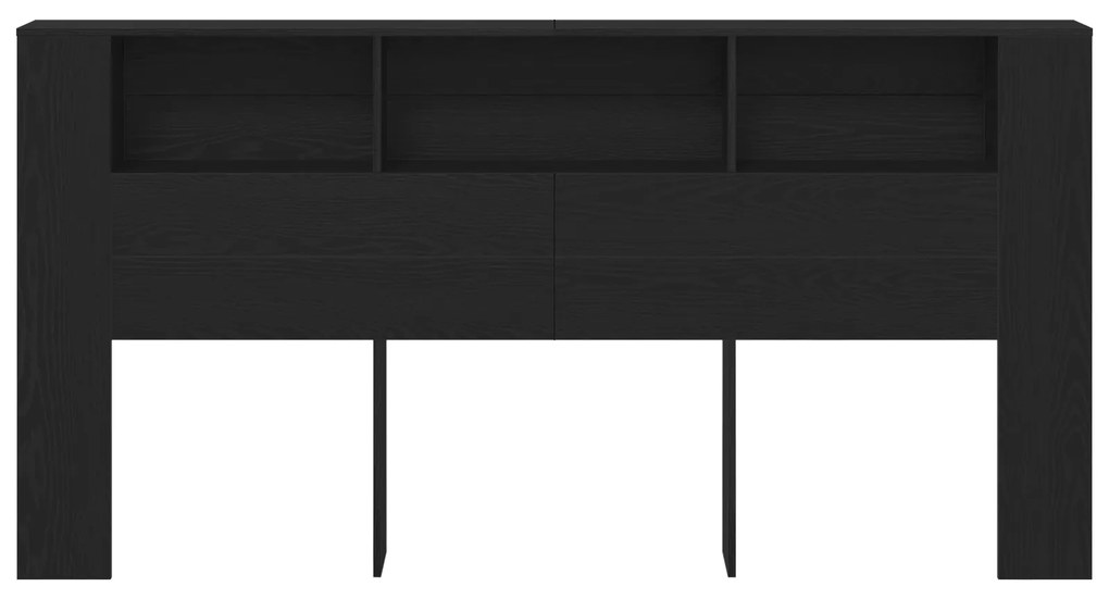vidaXL Κεφαλάρι Ντουλάπα Μαύρη Δρυς 200x18,5x104,5 εκ.