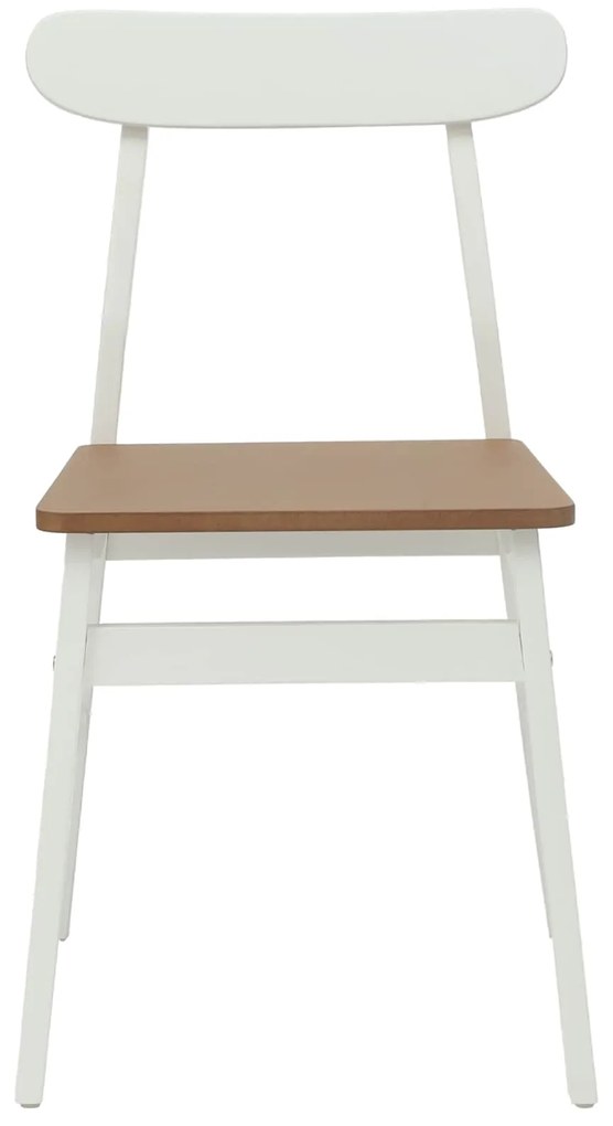 vidaXL Καρέκλα τραπεζαρίας 2 pcs Λευκό και Φυσικό 43 x 44,5 x 77 εκ.