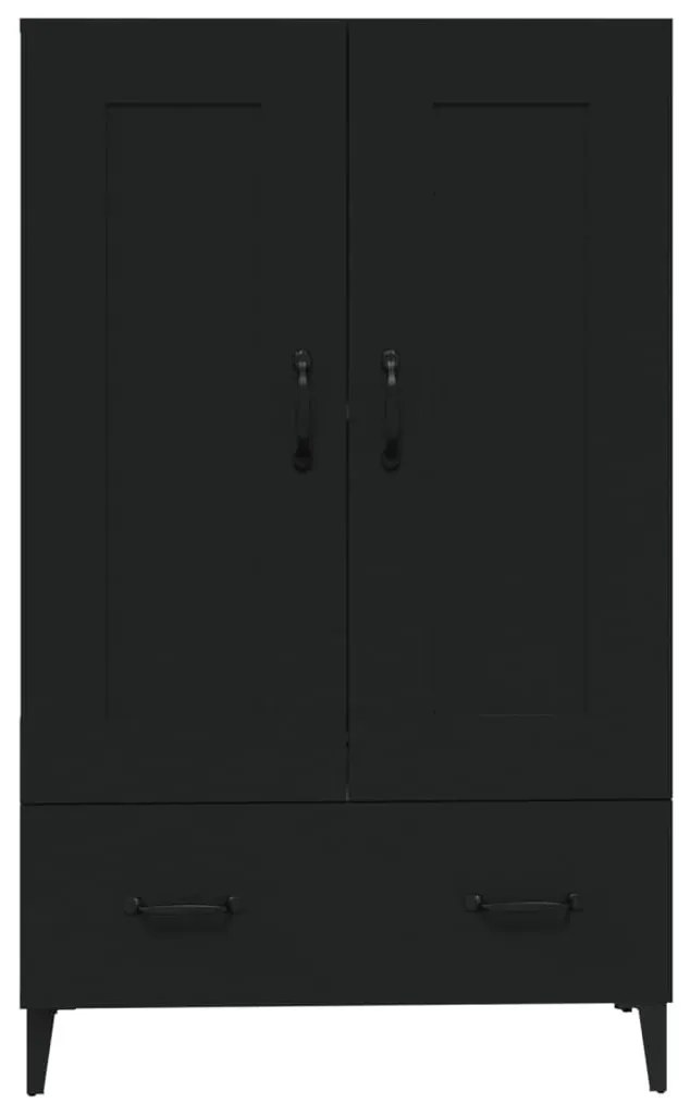 Ντουλάπι άσπρο 70 x 31 x 115 εκ. από Επεξεργασμένο Ξύλο - Μαύρο