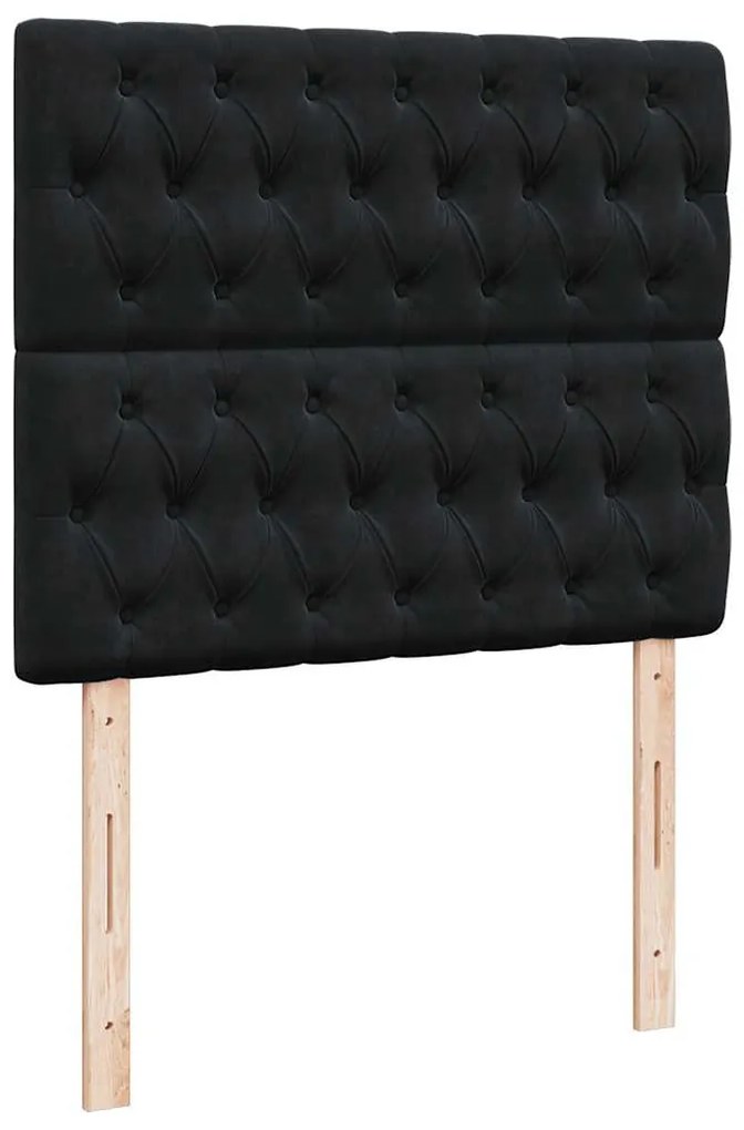 vidaXL Κρεβάτι Boxspring με Στρώμα Μαύρο 120x190 εκ. Βελούδινο