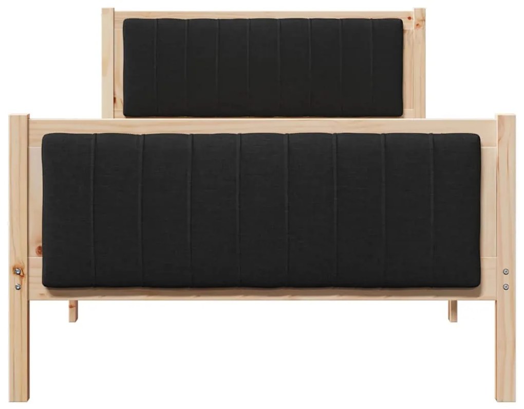 vidaXL Σκελετός Κρεβατιού με κεφαλάρι Καφέ και μαύρο 100 x 200 cm