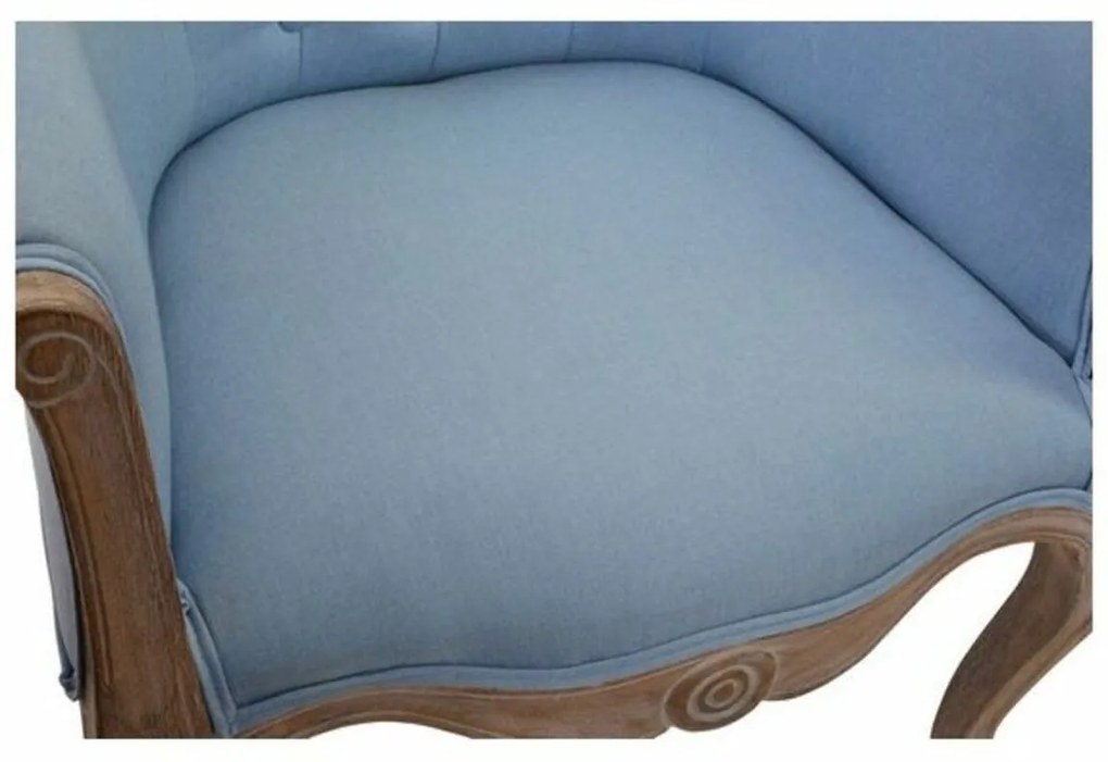 Σκαμπό DKD Home Decor Μπλε πολυεστέρας Ξύλο ξύλο καουτσούκ 58 x 56 x 69 cm