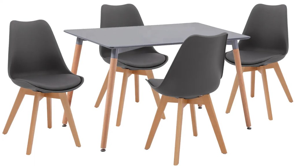 ΣΕΤ ΤΡΑΠΕΖΑΡΙΑΣ 5 ΤΜΧ ΤΡΑΠΕΖΙ ΟΞΙΑ ΜΕ ΚΑΡΕΚΛΕΣ VEGAS ΣΚΟΥΡΟ ΓΚΡΙ HM11315 120x80x73 cm