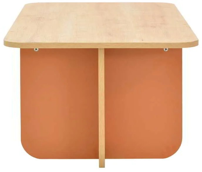 Τραπέζι Bοca pakoworld σε oak-κεραμιδί απόχρωση 100x60x42εκ