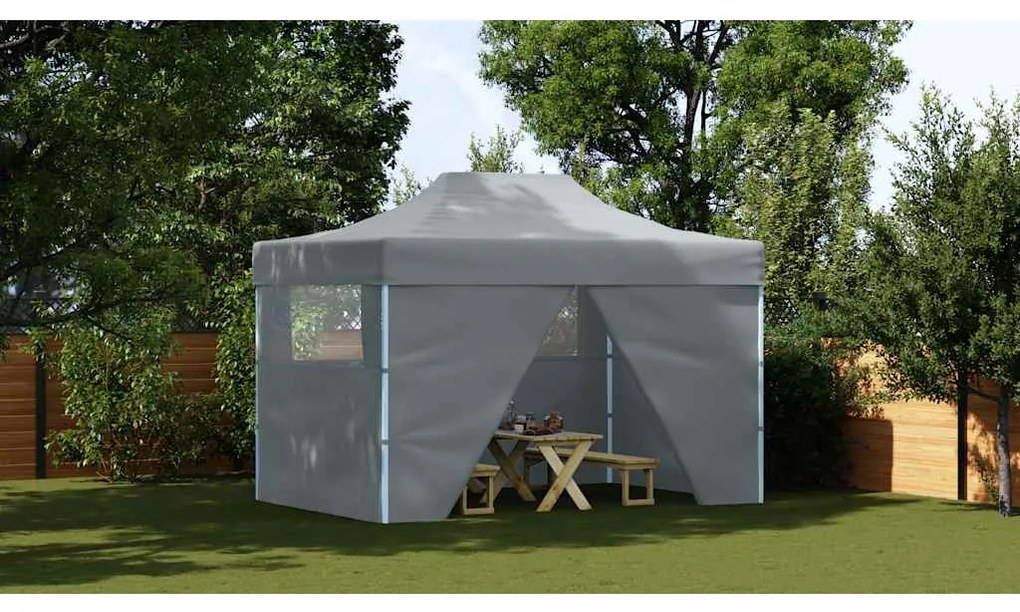 vidaXL Τέντα Εκδηλώσεων 4 Τοιχώματα Πτυσσόμενη Pop-Up Ανθρακί 3x4,5 μ.