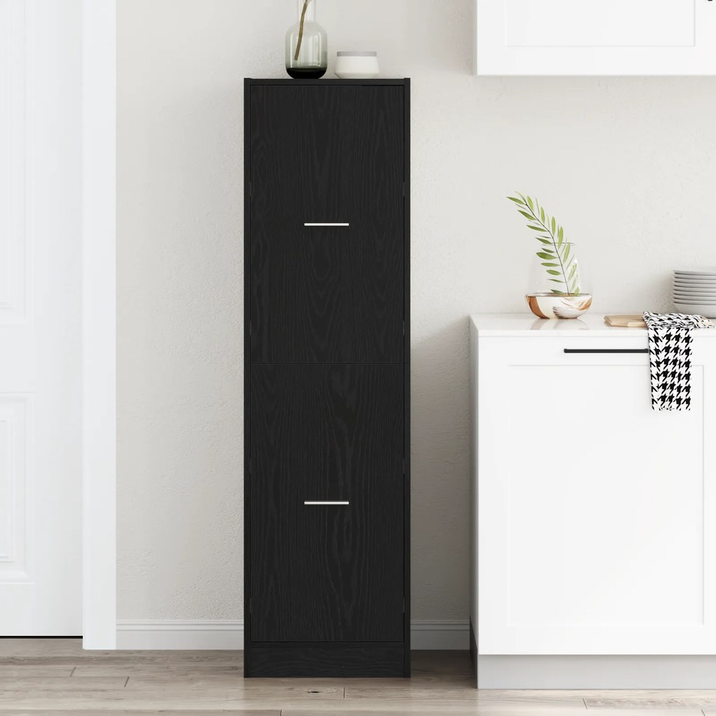 vidaXL Ντουλάπι Αποθήκης Μαύρης Βελανιδιάς 40x41x144,5 εκ Επεξεργασμένου Ξύλου