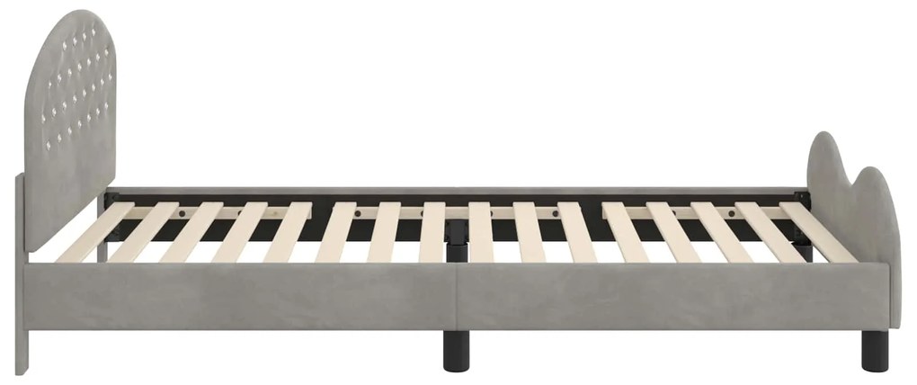 vidaXL Κρεβάτι Παιδικής Κρεβατοκάμαρας με Κεφαλάκι Ανοιχτό γκρι