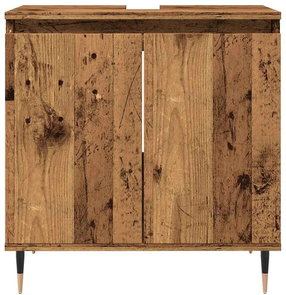 vidaXL Ντουλάπι μπάνιου Παλιό ξύλο 58x33x60 cm Κατασκευασμένο ξύλο