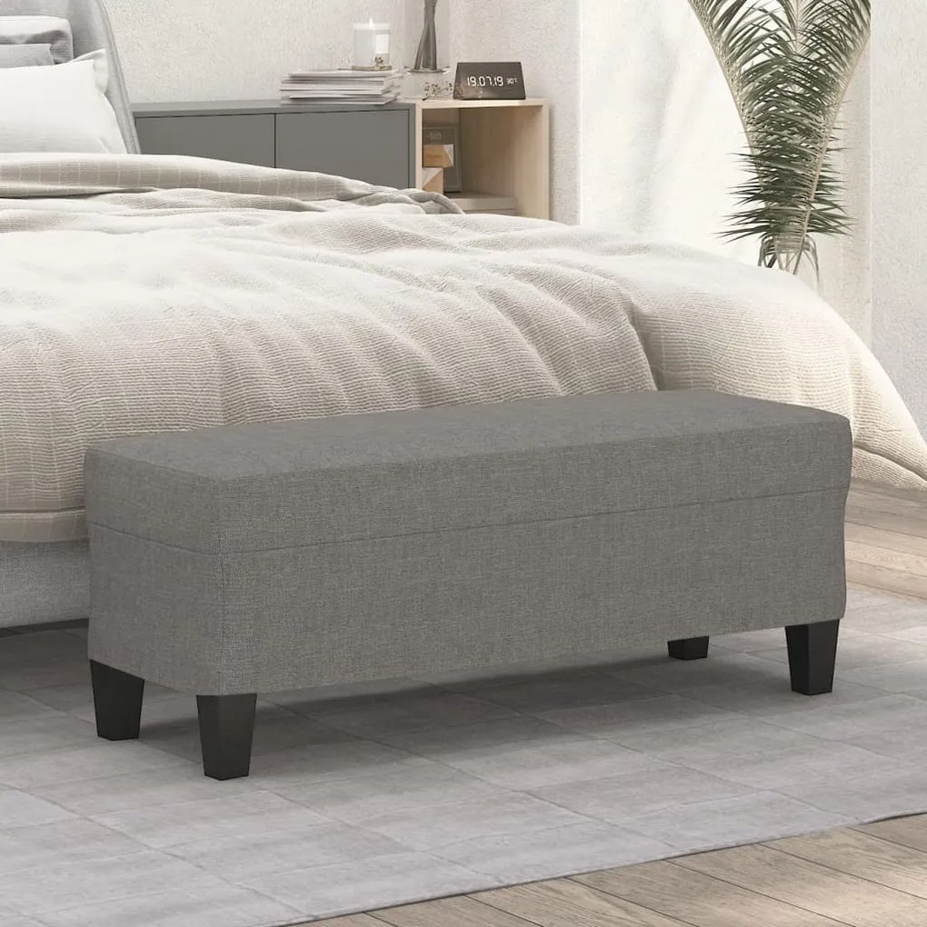 vidaXL Πάγκος Σκούρο Γκρι 100x35x41 εκ. Υφασμάτινος