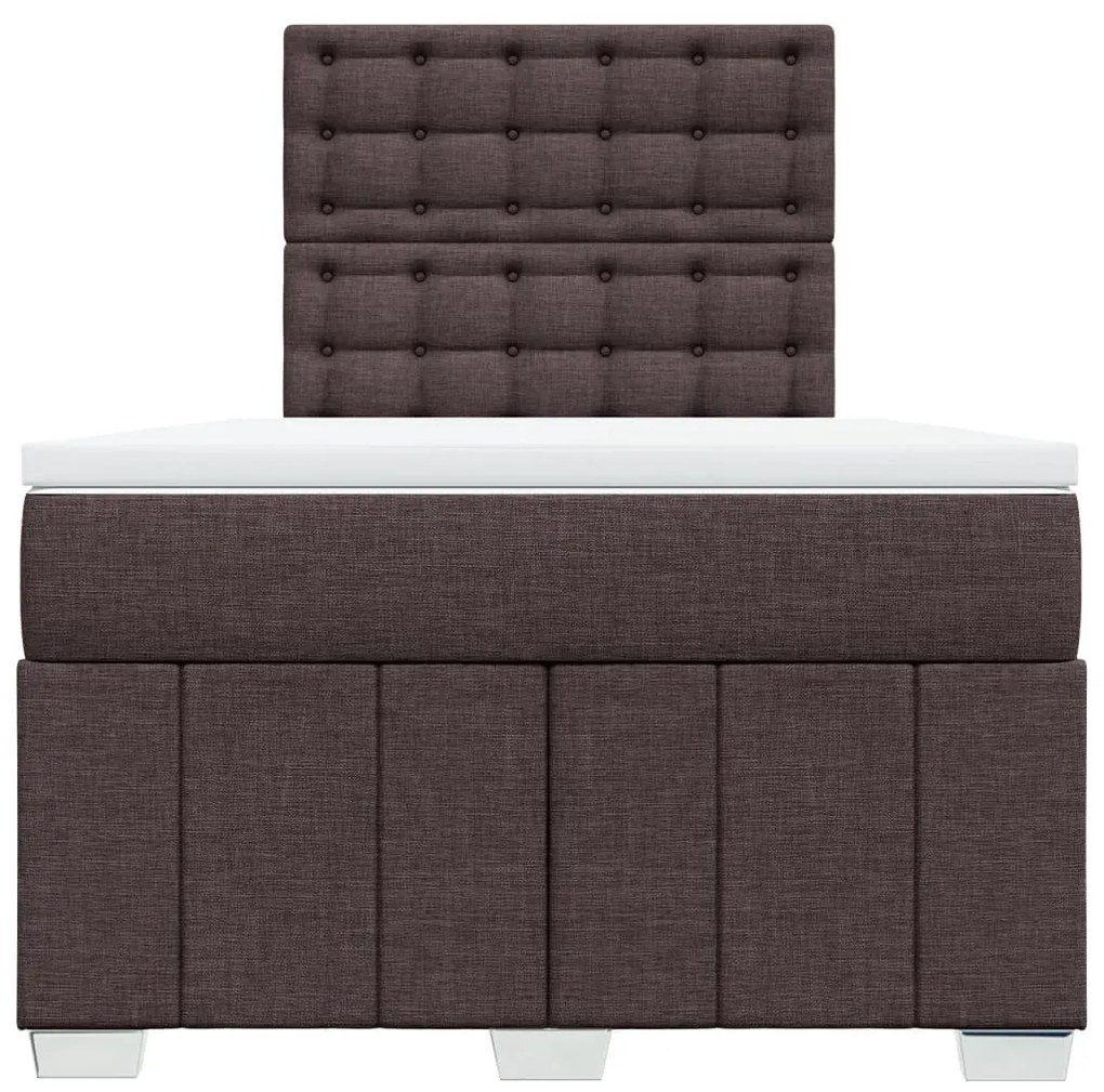 Κρεβάτι Boxspring με Στρώμα Σκούρο Καφέ 120x190 εκ Υφασμάτινο 3291624