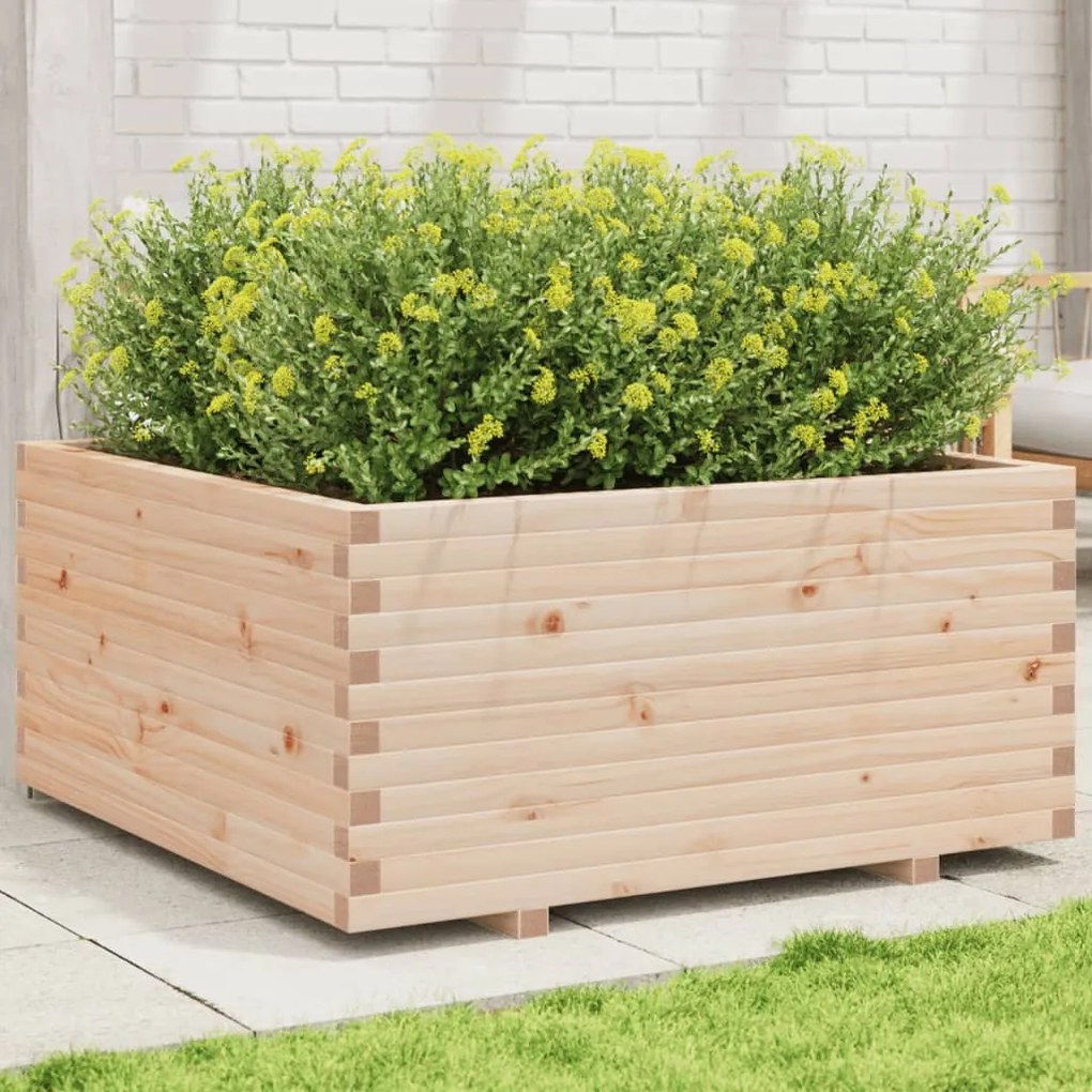 vidaXL Ζαρντινιέρα Κήπου 100x100x49,5 εκ από Μασίφ Ξύλο Πεύκου