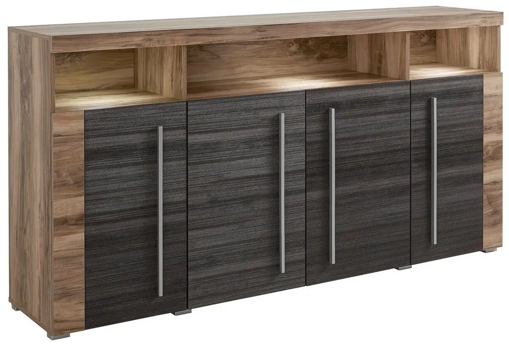 Ντουλάπι Austin AD107, Σκούρα δρυς, Καρυδί, 92x182cm, Ο αριθμός των θυρών: 439cm, Πλαστικοποιημένη μοριοσανίδα | Epipla1.gr