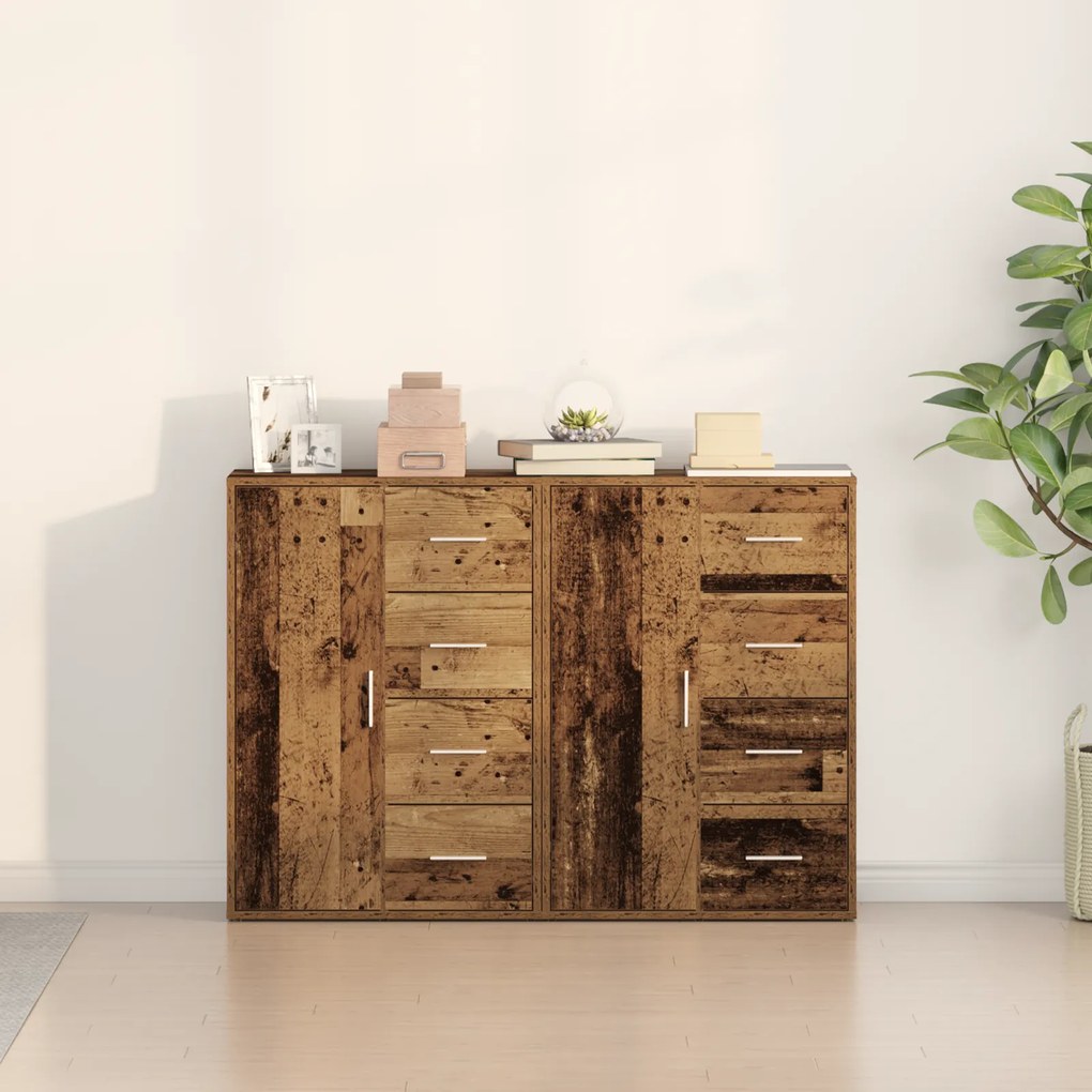 vidaXL Σερβάν 2 τεμ Παλιό Ξύλο 60x31x84 εκ Μηχανευμένο Ξύλο