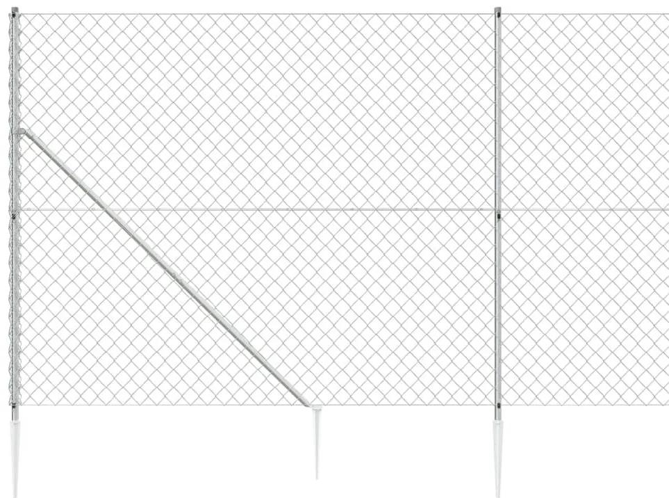 Συρματόπλεγμα Περίφραξης Ασημί 1,6 x 25 μ. με Καρφωτές Βάσεις - Ασήμι
