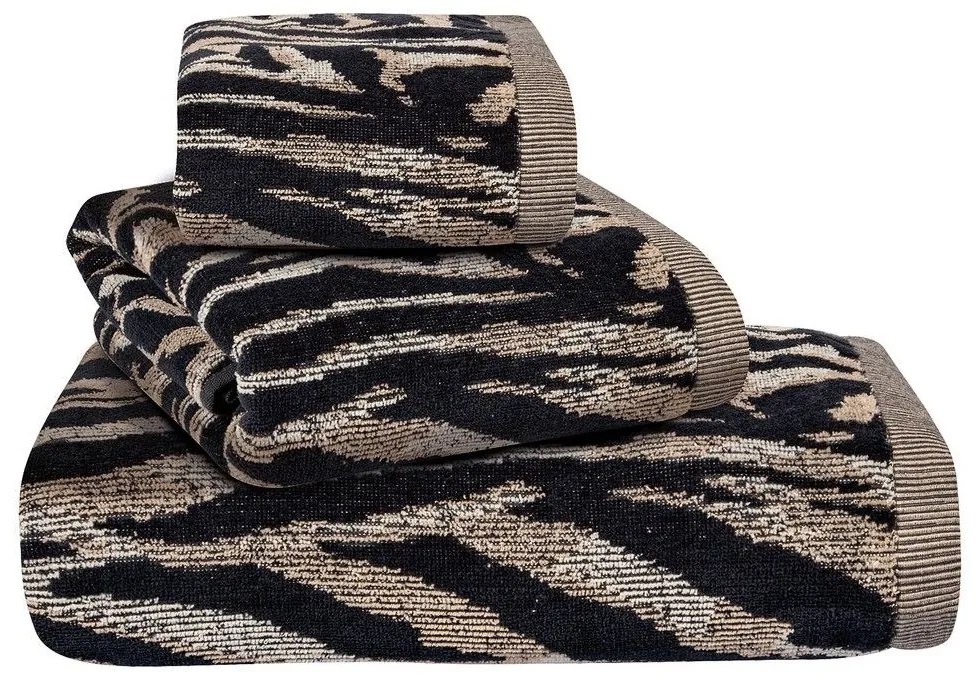 Πετσέτες 3098 (Σετ 3τμχ) Ecru-Black Greenwich Polo Club Towels Set 70x140cm 100% Βαμβάκι