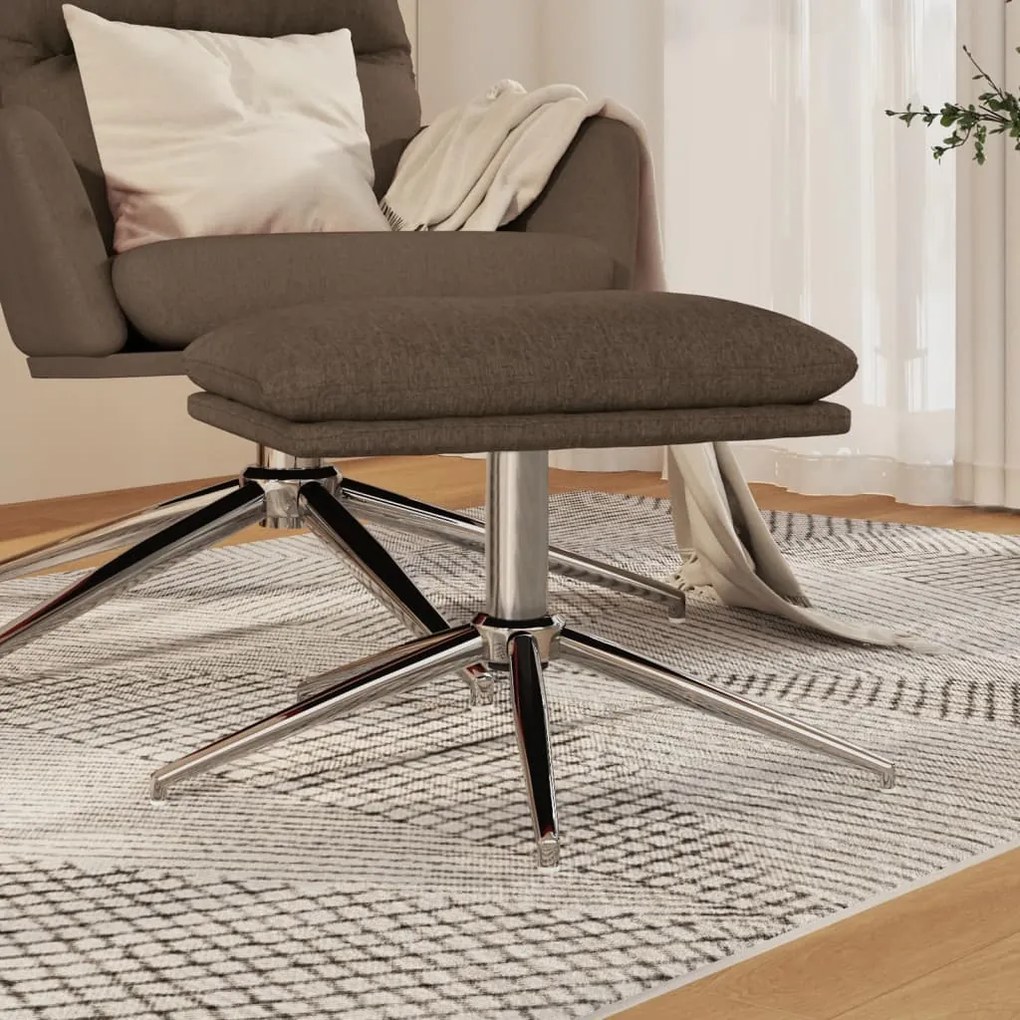 vidaXL Υποπόδιο Taupe 60x60x35 εκ. Υφασμάτινο