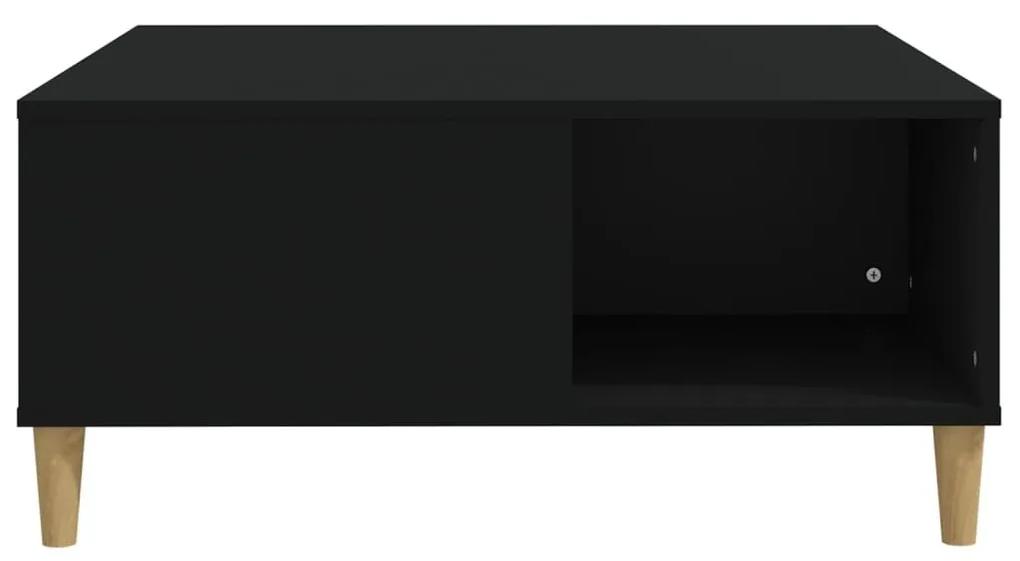 Τραπεζάκι Σαλονιού Μαύρο 80 x 80 x 36,5 εκ. Επεξεργασμένο Ξύλο - Μαύρο