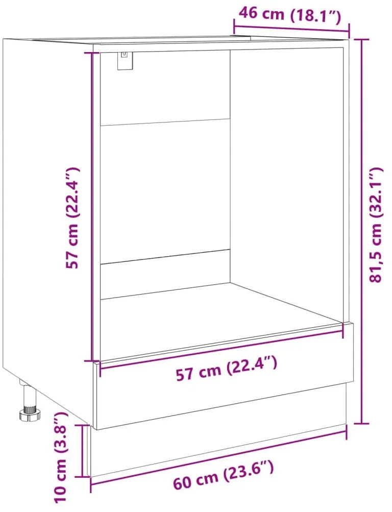 Ντουλάπι για Φούρνο Sonoma Δρυς 60x46x81,5 εκ. Επεξ. Ξύλο - Καφέ