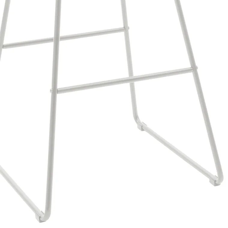 Σκαμπό μπαρ Seth pakoworld μέταλλο λευκό-μαξιλάρι PVC λευκό