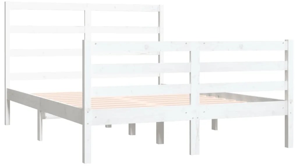 vidaXL Πλαίσιο Κρεβατιού Λευκό 120x190 εκ Μασίφ Πεύκο Small Double