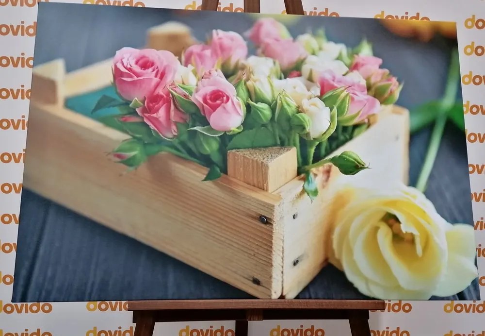 Εικόνα απαλή σύνθεση λουλουδιών - 60x40