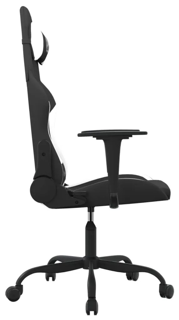 vidaXL Καρέκλα Gaming Μαύρη και Λευκό Υφασμάτινη