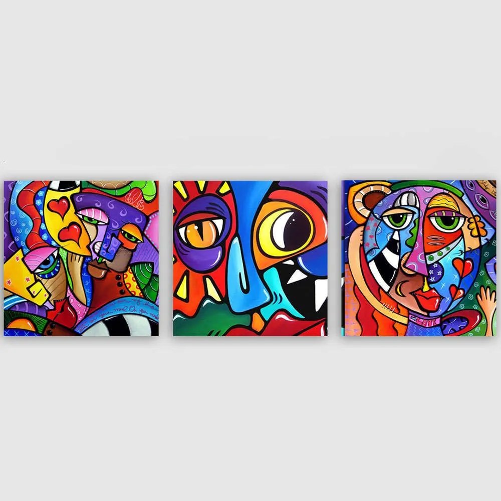 Πίνακας Καμβάς (Σετ 3Τμχ) 564RMY1383 30x30cm Multi Wallity Square Ξύλο, Καμβάς