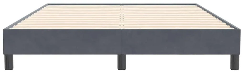 Box Spring Κρεβάτι χωρίς στρώμα Σκούρο γκρι Βελούδινο - Γκρι