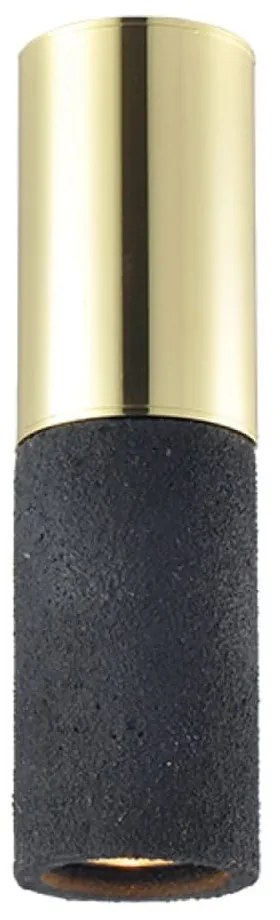 Φωτιστικό Οροφής- Σποτ V372581CCBB 1XGU10 Φ7ΧΗ24CM Placebo Black - Gold Aca Decor Clay