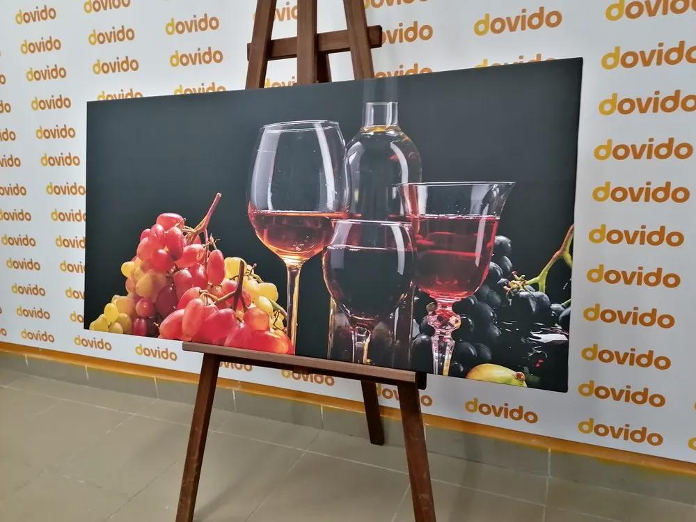 Εικόνα ιταλικό κρασί και σταφύλια - 120x60