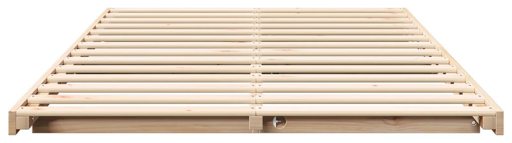 vidaXL Κρεβάτι δαπέδου Καφέ 140 x 190 cm Μασίφ ξύλο πεύκου