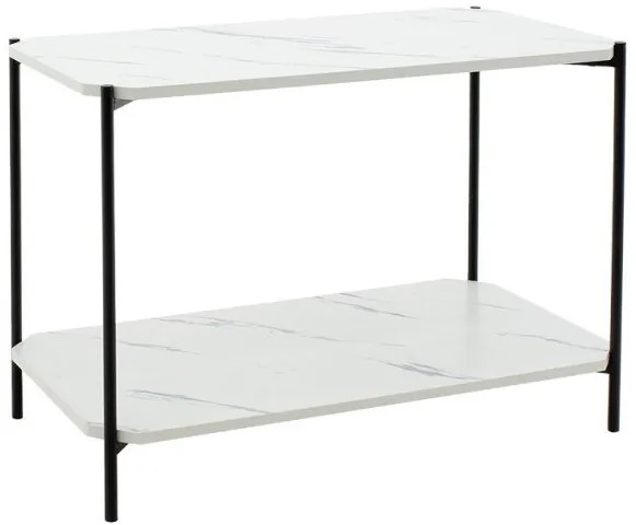 Τραπέζι Σαλονιού Mara MDF Λευκό Μαρμάρου-Μαύρο 80x40x55cm 072-000065 Pakoworld-072-000065-Λευκό 072-000065