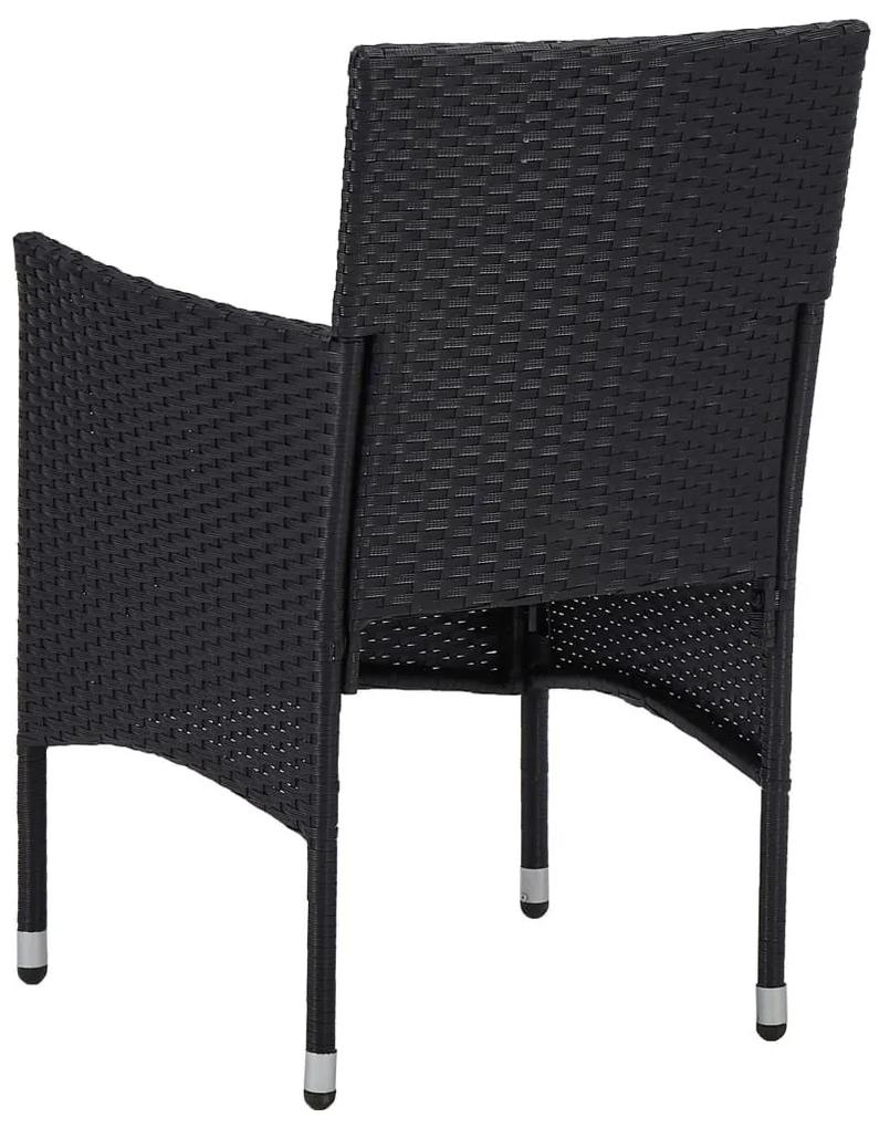 Καρέκλες Τραπεζαρίας Κήπου 2 τεμ. Μαύρες από Συνθετικό Ρατάν - Μαύρο