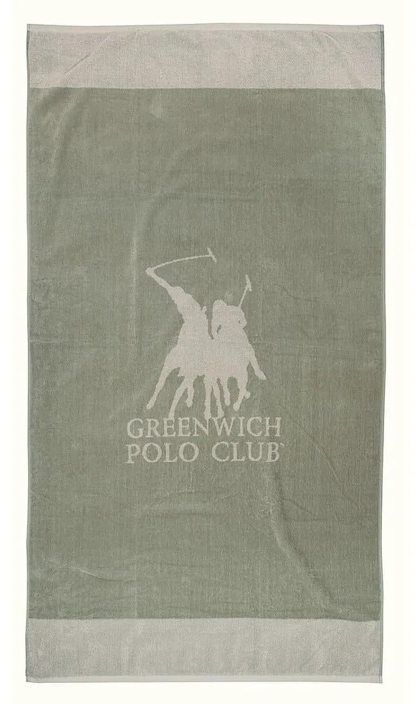 Πετσέτα Θαλάσσης 3888 Grey-Ecru Greenwich Polo Club Θαλάσσης 90x170cm 100% Βαμβάκι