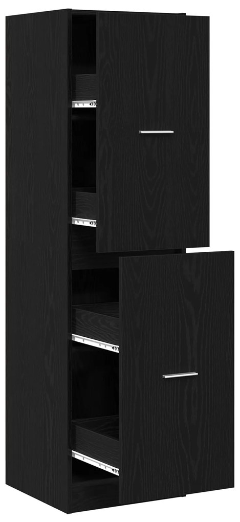 vidaXL Ντουλάπι Αποθήκης Μαύρης Βελανιδιάς 40x41x144,5 εκ Επεξεργασμένου Ξύλου