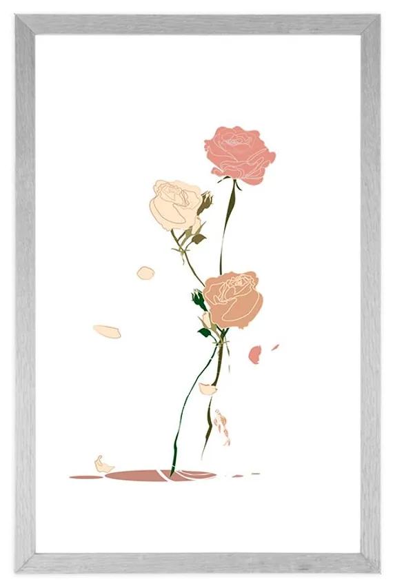 Αφίσα με παρπαστού Η ομορφιά των λουλουδιών - 40x60 black