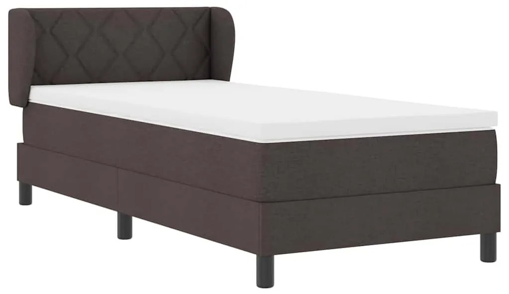 vidaXL Κρεβάτι box spring με στρώμα με στρώμα Σκούρο καφέ Σκούρο καφέ