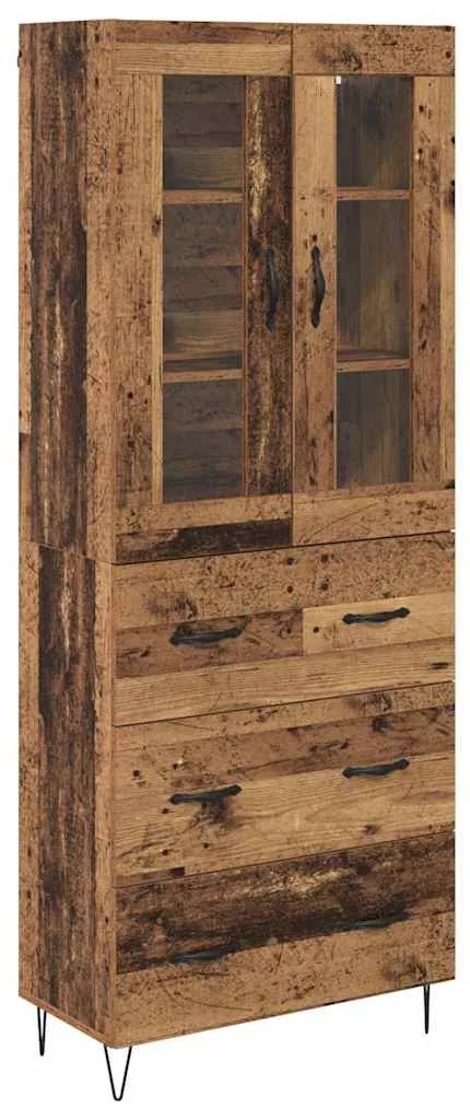 vidaXL Highboard Παλιό Ξύλο 69,5 x 34 x 90 εκ. Επεξεργασμένο ξύλο