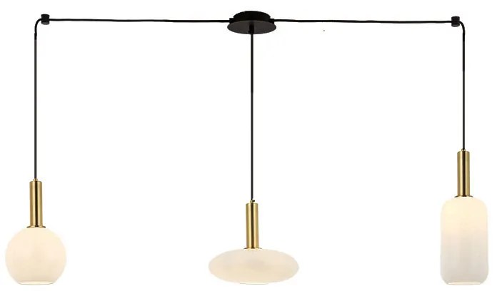 Φωτιστικό Οροφής Τρίφωτο Zambelis 22151 Opal Glass