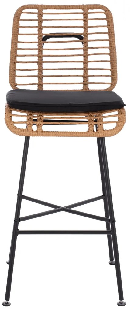 Σκαμπό μεταλλικό eddie με μαξιλάρι με wicker μπες 45x46.5x115Υ εκ. 45x46.5x115 εκ.
