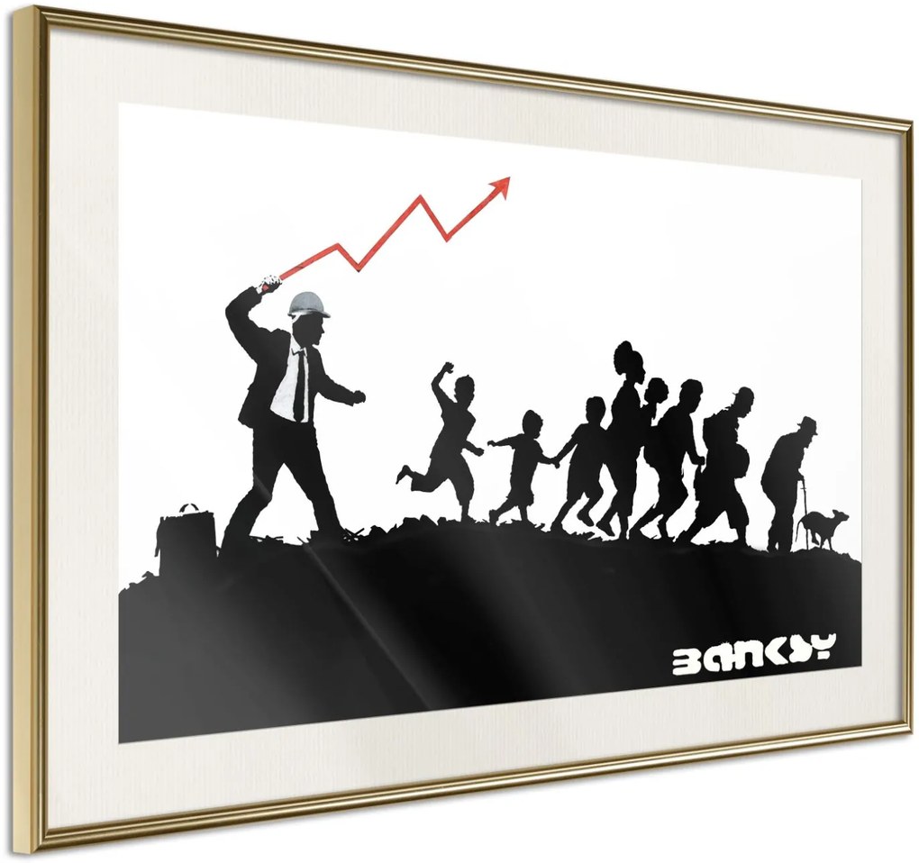 Αφίσα - Banksy: The Whip - 30x20 - Χρυσό - Με πασπαρτού