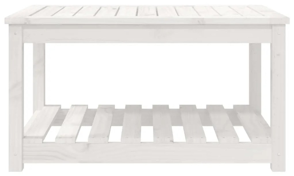 Τραπέζι Κήπου Λευκό 82,5 x 50,5 x 45 εκ. από Μασίφ Ξύλο Πεύκου - Λευκό