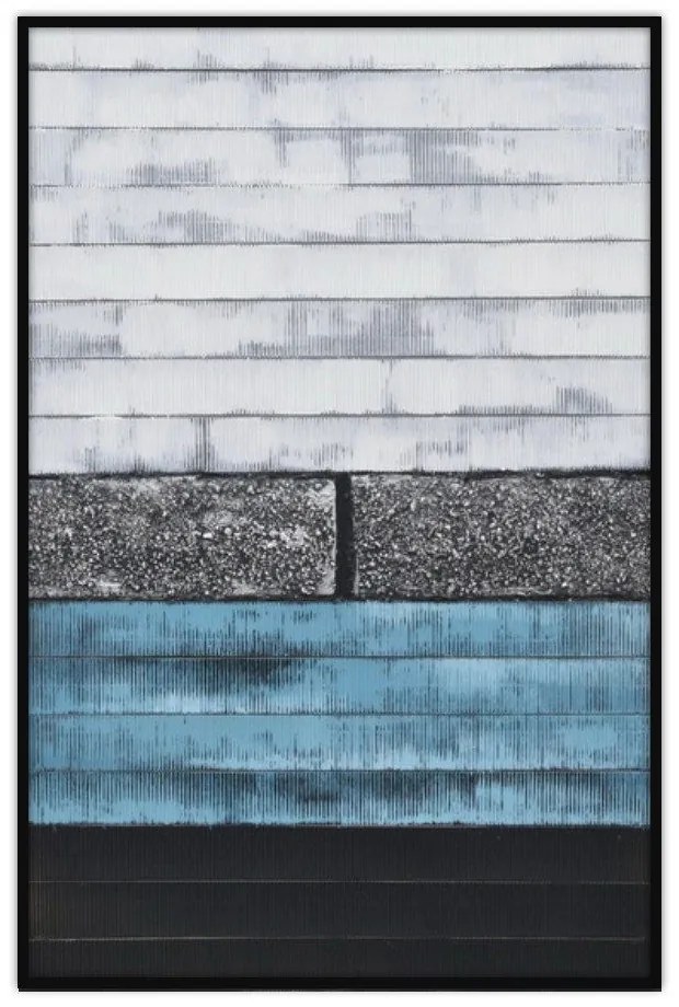 Κάδρο Σε Καμβά Murus 2 017132 62x92xH4,5cm Black-Blue Vertical Ξύλο, Καμβάς