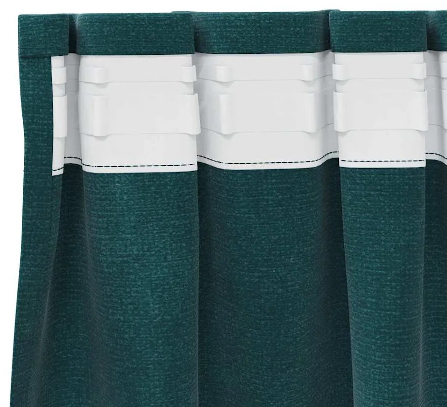 vidaXL Κουρτίνες 2 pcs Σκούρο πράσινο 140 x 245 cm Βελούδο